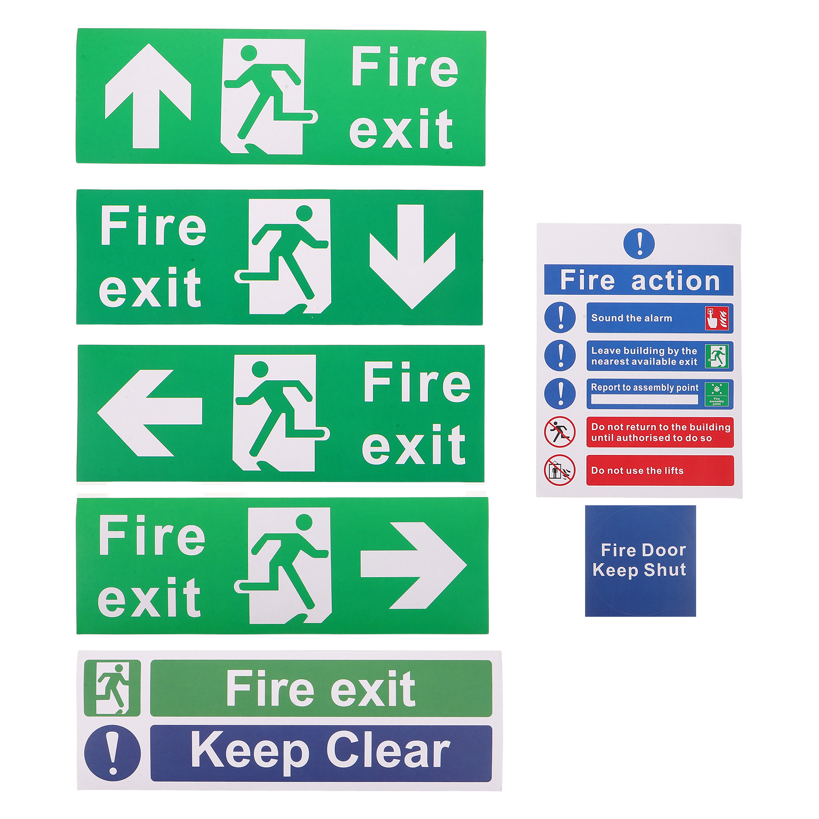 Emergency Exit Sign - 21Pcs Fire Exit Sign Set Emergency