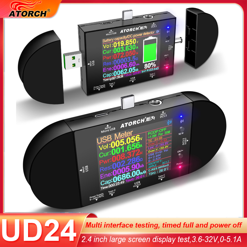 UD24 2.4'inch USB Tester DC5.5 - Co Detector Plug review and price