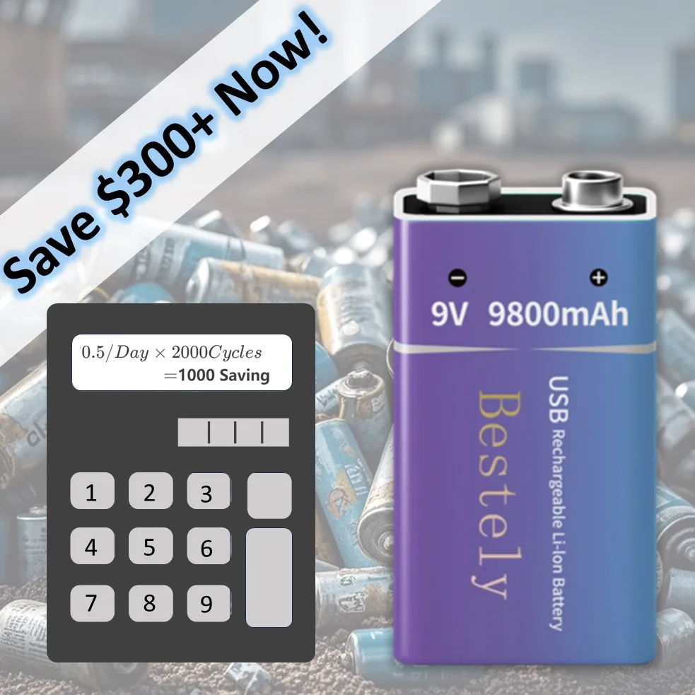 Rechargeable 9V Battery, 9800m - Smoke Detector Interconnected review and price
