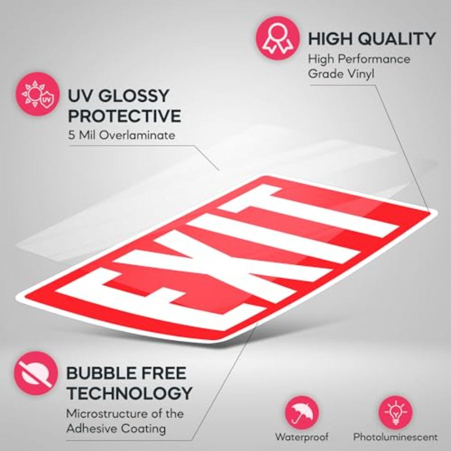 Exit Sign Stickers, Glow in th - Emergency Exit Sign review and price